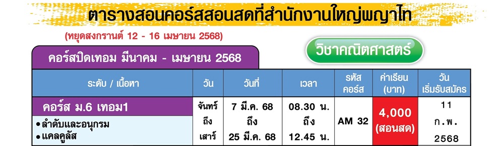 เลข ม.6 เทอม 1